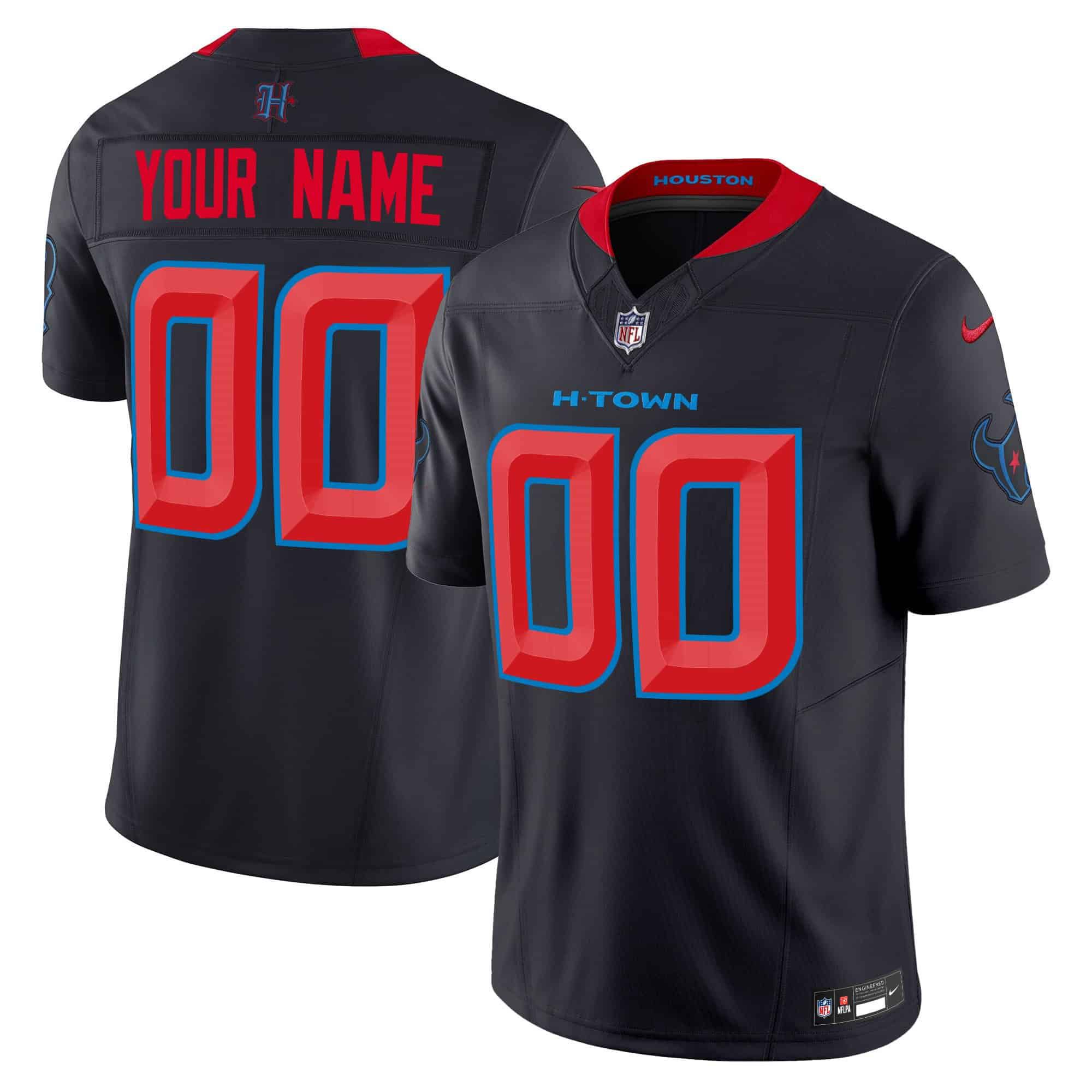 Men Houston Texans Black 2024 Nike Vapor Limited Custom NFL Jersey